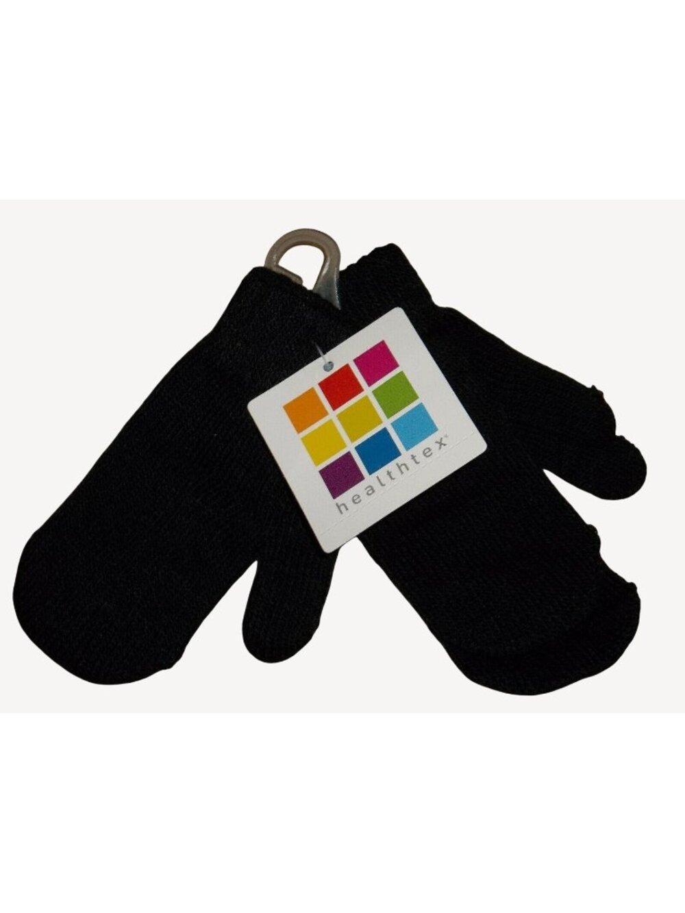 Healthtex Black Childs Infants Toddler Set Winter Gloves Mittens Knit One Size